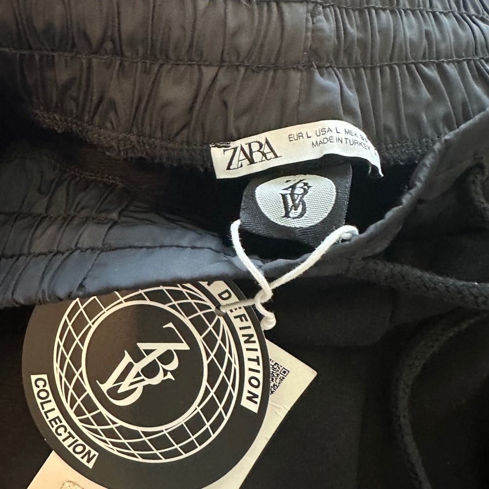 Zara Woman Definition Collection Black Jogger Sweatpants high waisted NWT Size L - Picture 7 of 10